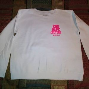 Custom womens END RAPE CULTURE sweatshirt (sz med
